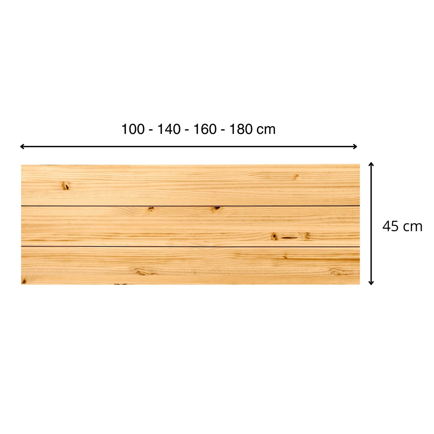 Tête de lit en bois | Hauteur 45 cm | Finition « CHÊNE » | Hiyori - Fabriquée à la main en bois massif - Idéale pour la chambre
