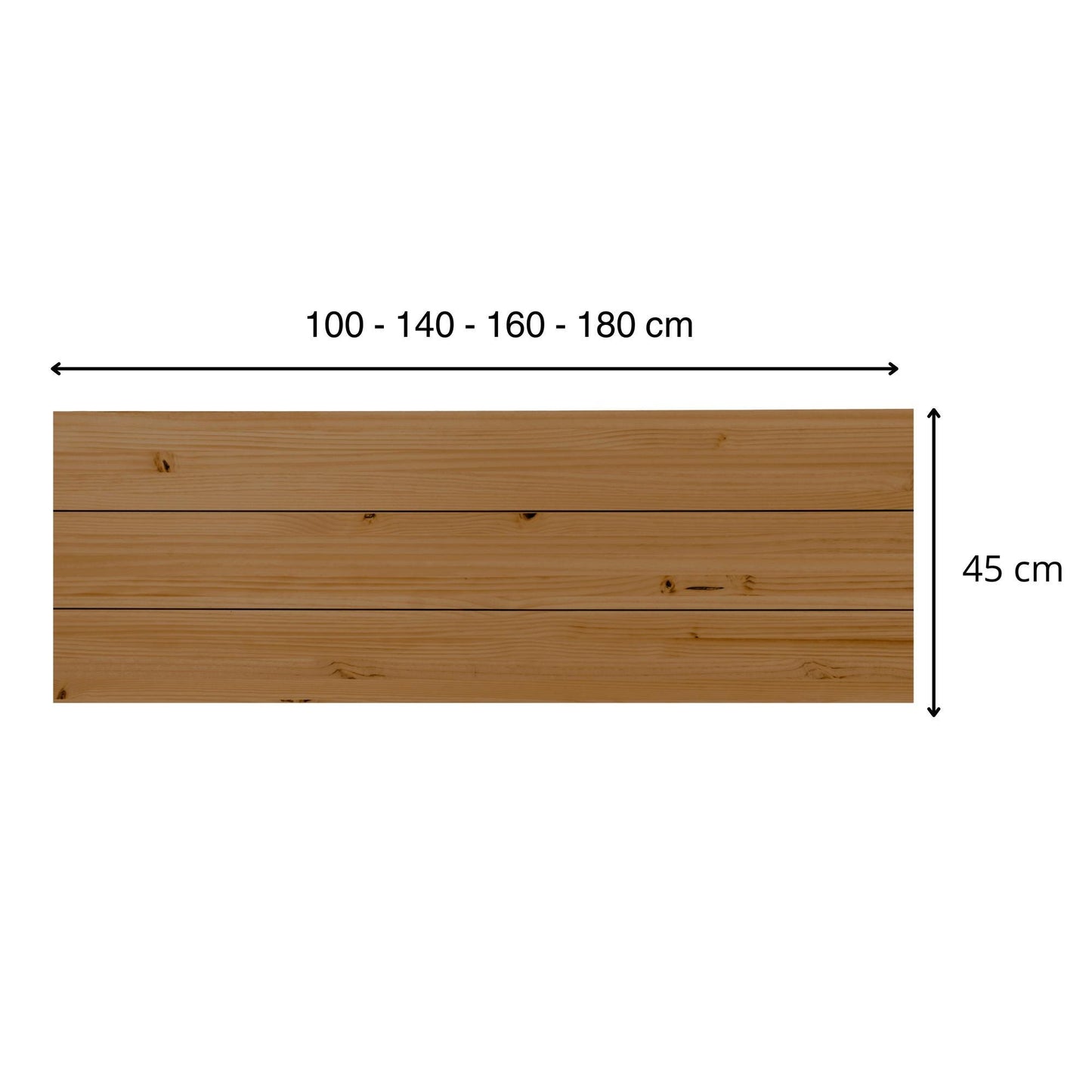 Cabecero de madera | Altura 45 cm | Acabado "OSCURO" | Hiyori - Hecho a mano con madera maciza - Perfecto para el dormitorio