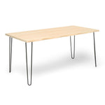 SHIOMI Mesa de comedor canto vivo de madera maciza. Acabado 