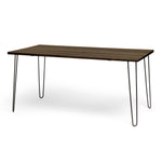 SENJO Mesa de comedor canto vivo de madera maciza. Acabado 