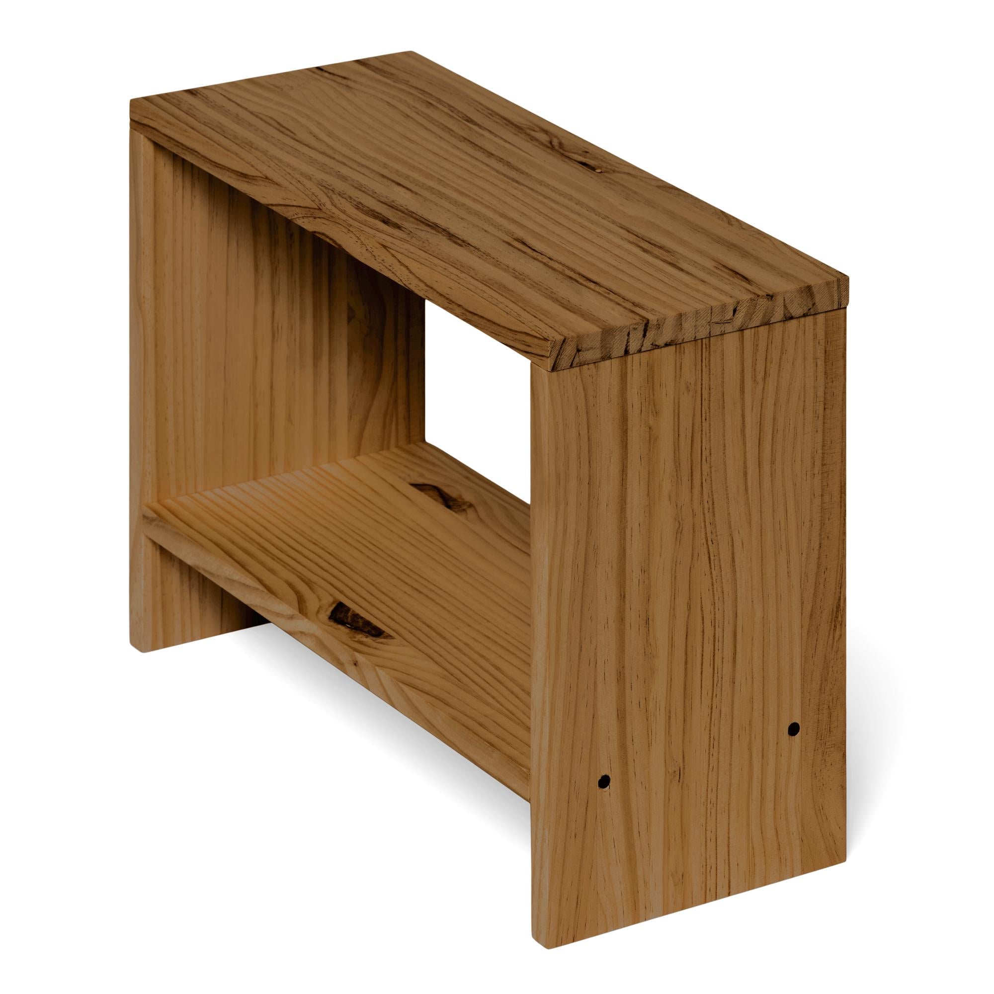 AKAISHI Mesita de noche de madera maciza. Acabado "D A R K".