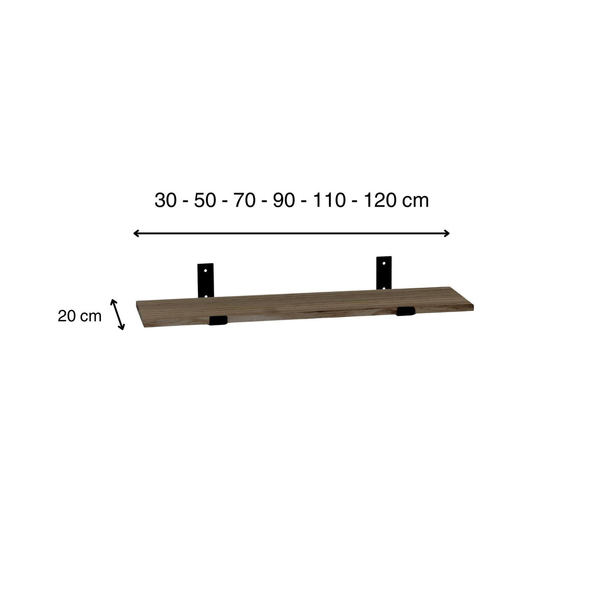 NAEBA Solid wood shelf. "RAWGRAY" finish.