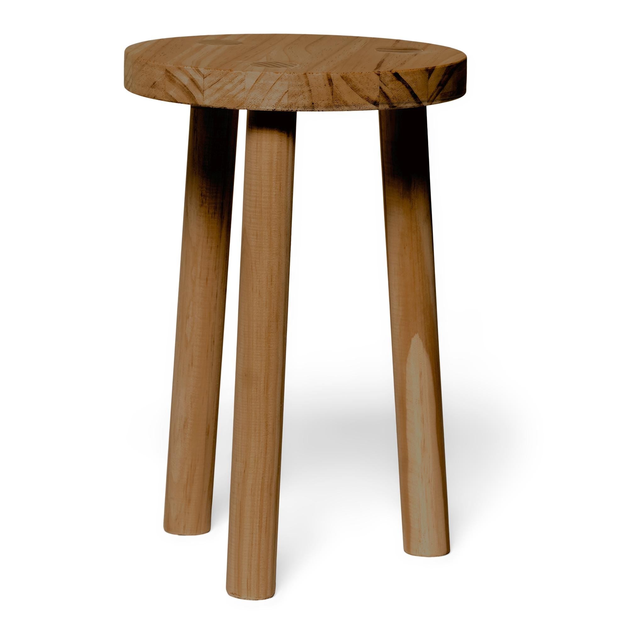 KARASAWA Taburete - Mesita de noche de madera maciza. Acabado "D A R K".