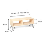 HIRA Mueble para TV de madera maciza. Acabado 