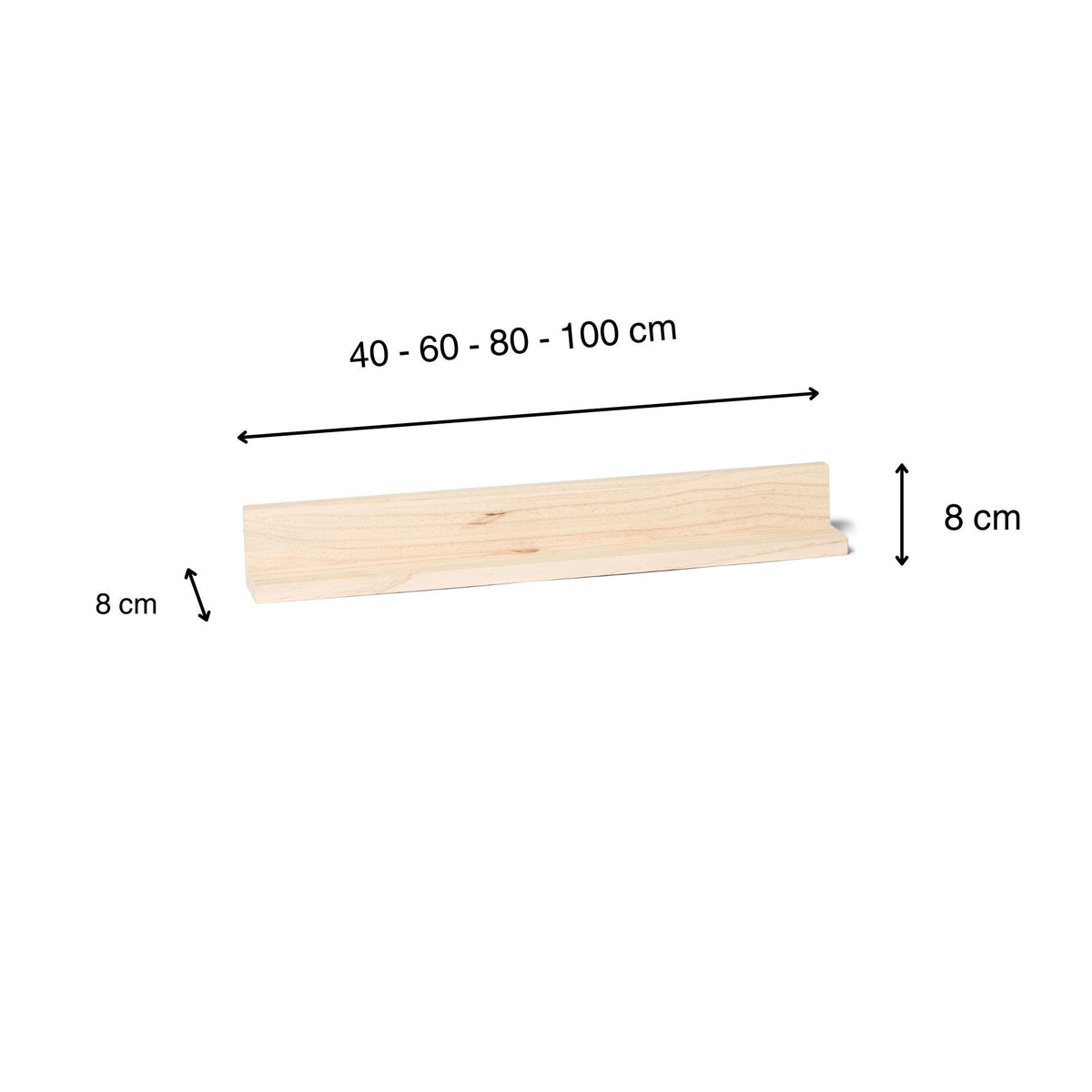 TATE Solid wood shelf. "NATURAL" finish.