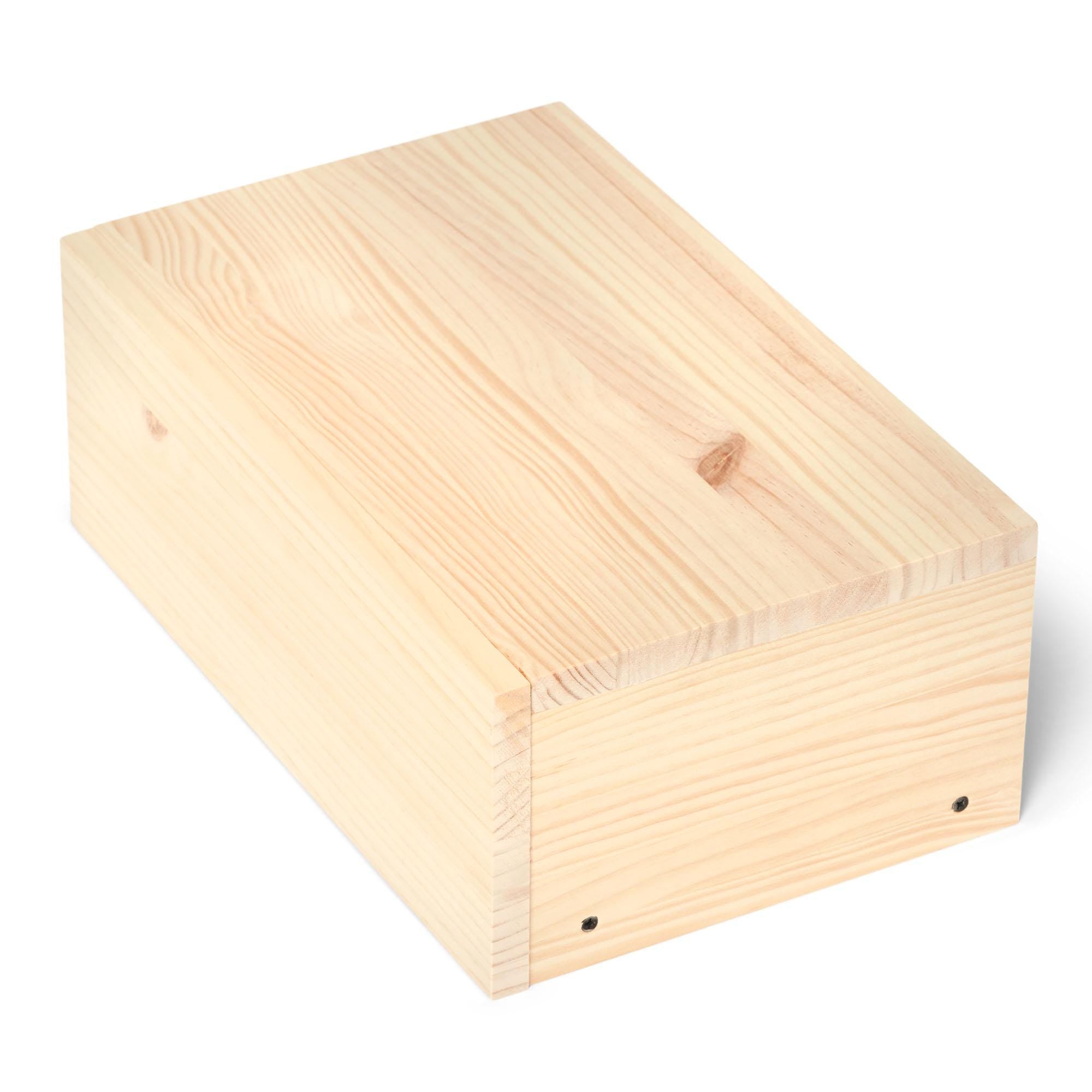 TONE Mesita de noche flotante de madera maciza con cajón. Acabado "N A T U R A L".