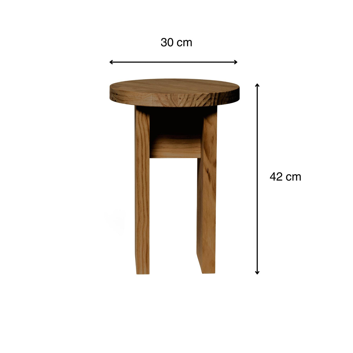 NORIKURA Taburete - Mesita de noche de madera maciza. Acabado "D A R K".