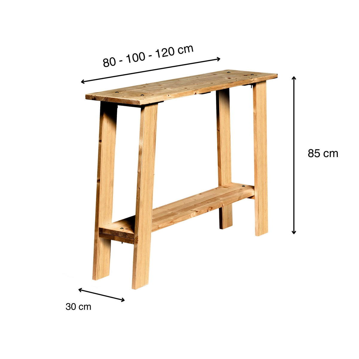 NASU Console - Hallway table in solid wood. "OAK" finish.