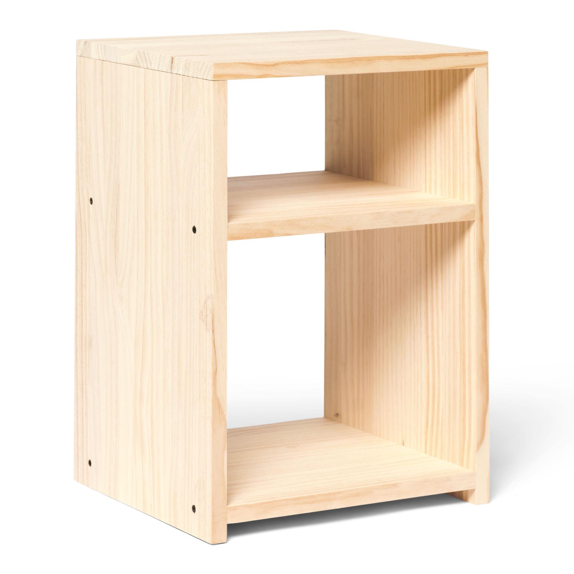 TEKARI Mesita de noche de madera maciza. Acabado "N A T U R A L".