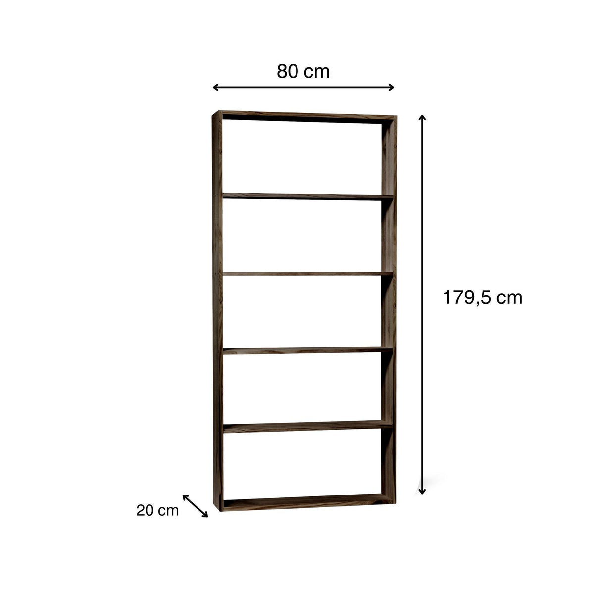 TSURUGI Bookshelf - Bookcase. Height 179.5 cm. "RAWGRAY" finish