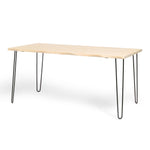 SHIOMI Mesa de comedor canto vivo de madera maciza. Acabado 