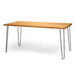 SENJO Mesa de comedor canto vivo de madera maciza. Acabado 