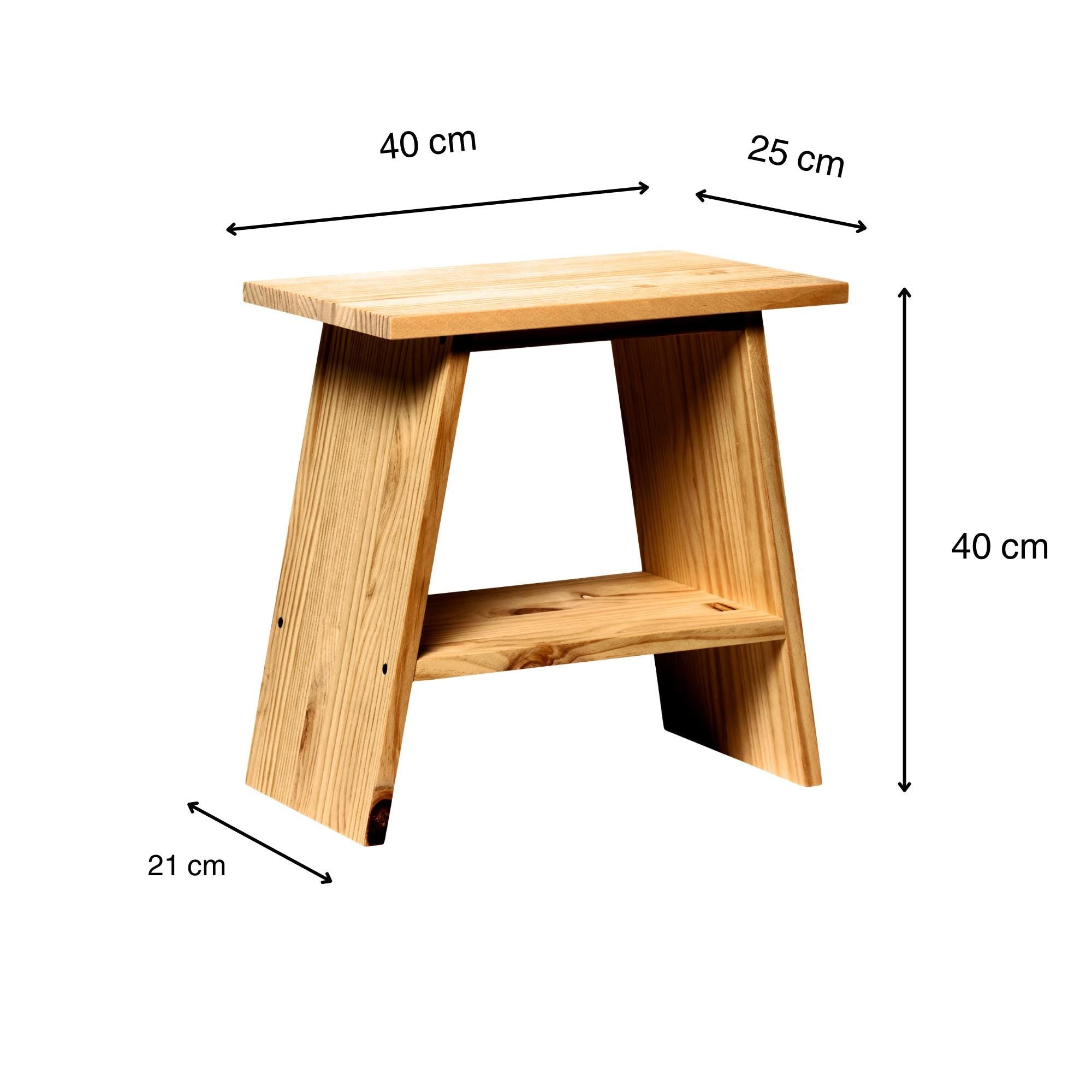 OOBAMI Mesita de noche de madera maciza. Acabado "O A K".