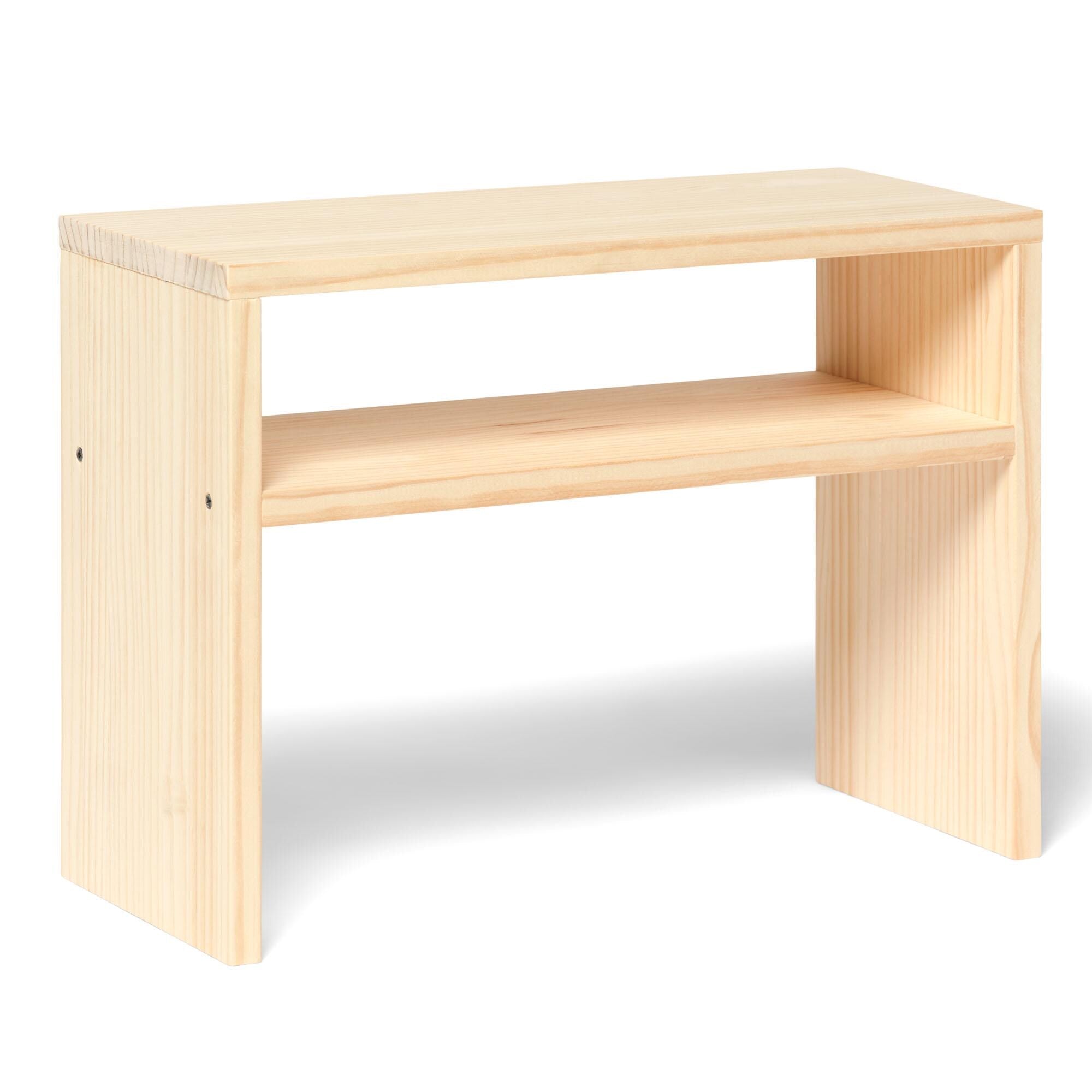 HOO Mesita de noche de madera maciza. Acabado "N A T U R A L".