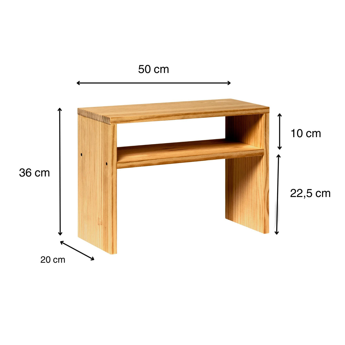 HOO Solid wood bedside table. "OAK" finish.