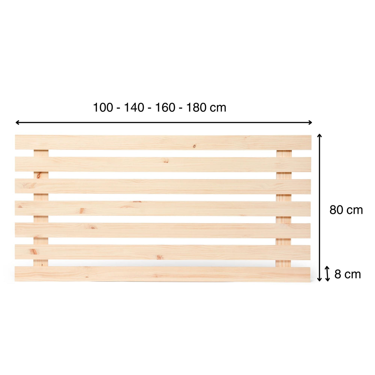 AINO Solid wood bed headboard. "N A T U R A L" finish.