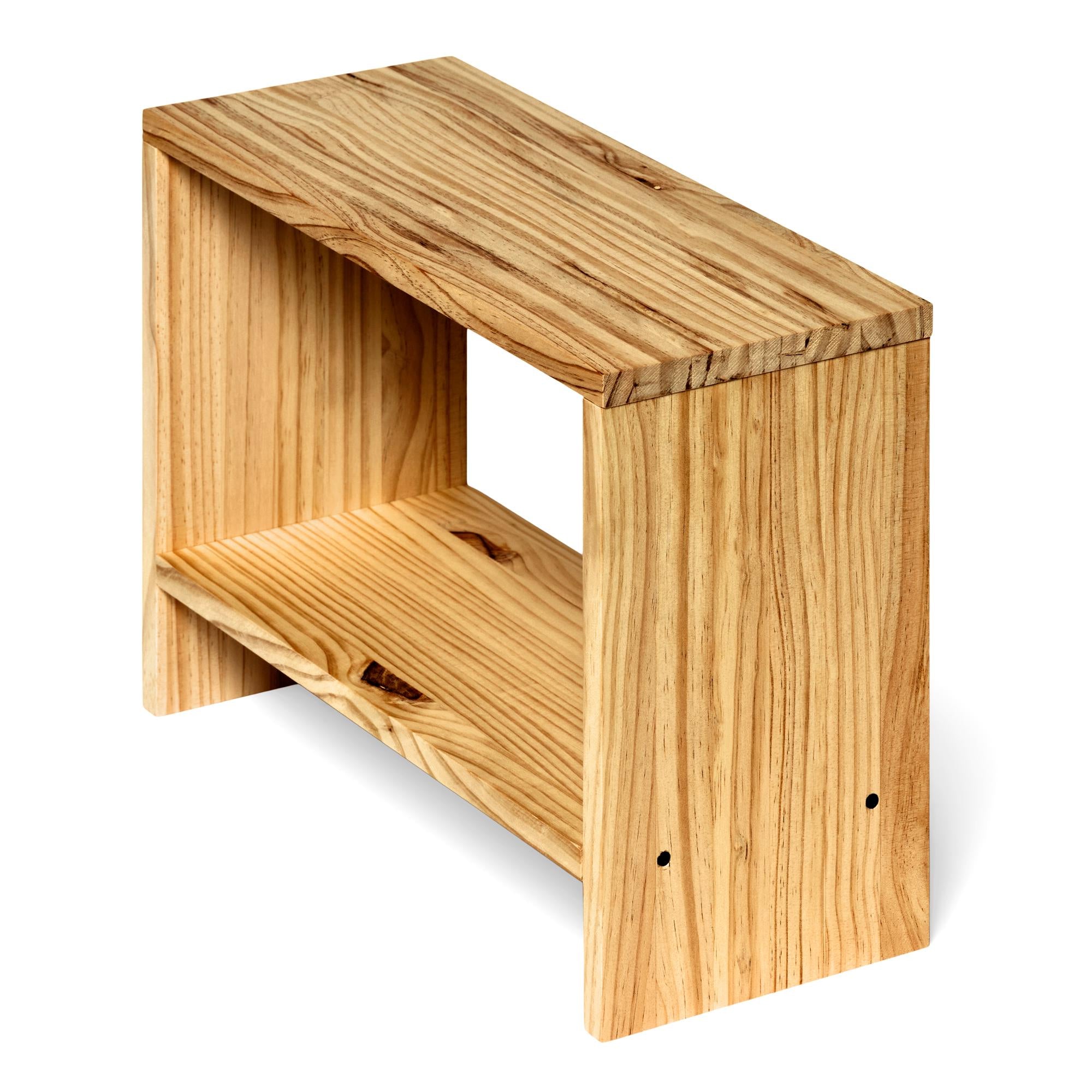 AKAISHI Mesita de noche de madera maciza. Acabado "O A K".