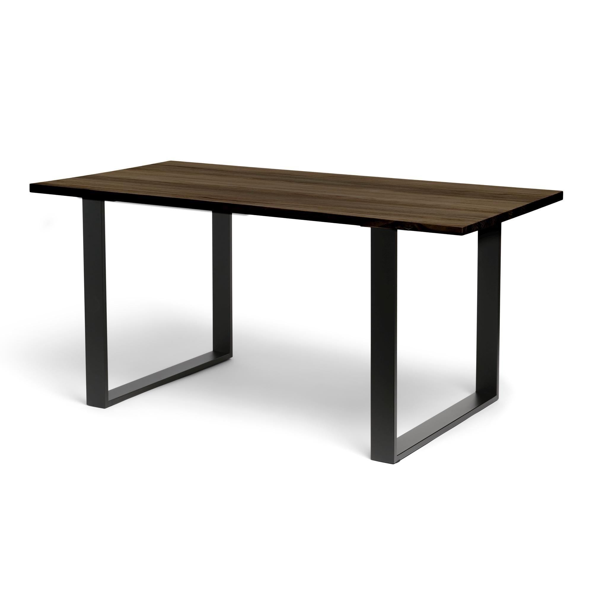 KASA Mesa de comedor de madera maciza. Acabado "R A W  G R A Y".