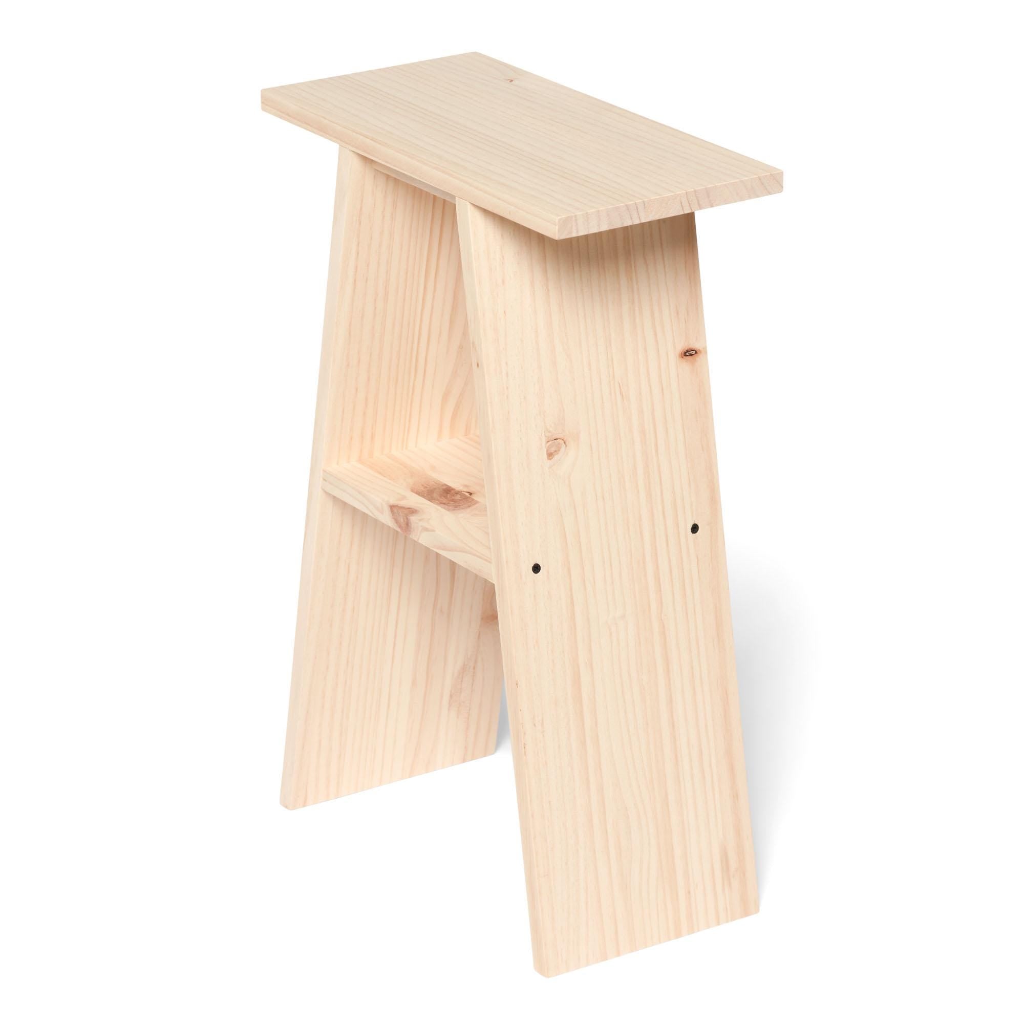 ENA Mesita de noche de madera maciza. Acabado "N A T U R A L".