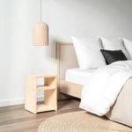 TEKARI Mesita de noche de madera maciza. Acabado 