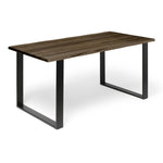 GASSAN Mesa de comedor canto vivo de madera maciza. Acabado 