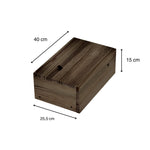 TONE Table de nuit flottante en bois massif avec cajón. Accabado 