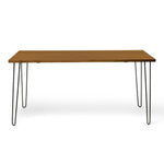 SENJO Mesa de comedor canto vivo de madera maciza. Acabado 