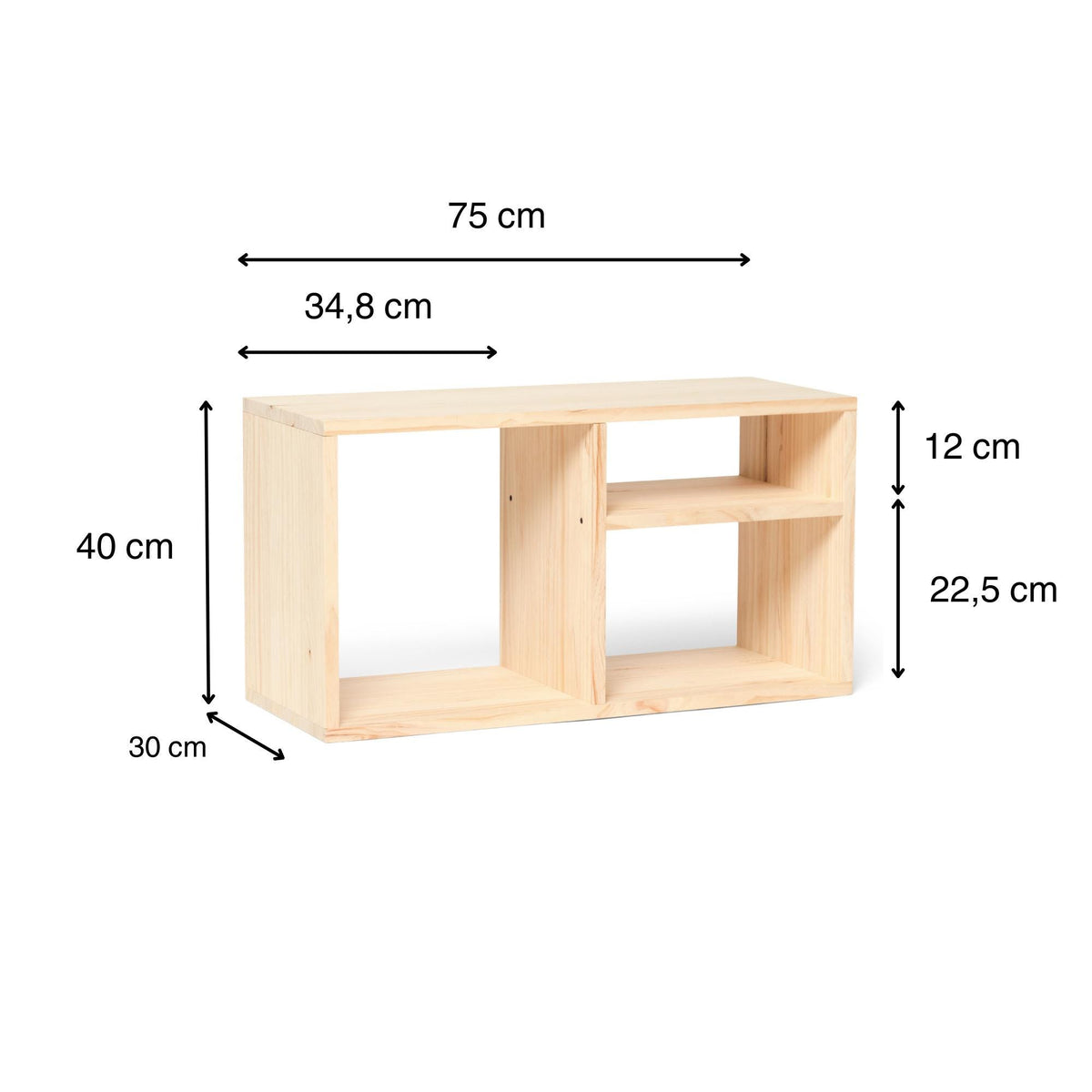 TESHIO Bookshelf - TV Unit. "NATURAL" Finish