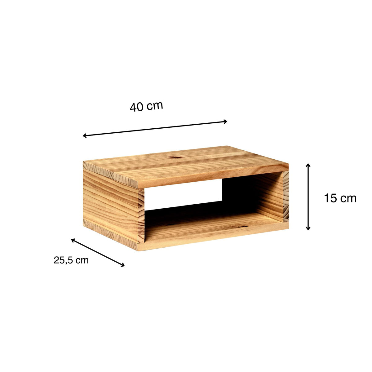 KINPU Floating bedside table in solid wood. "OAK" finish.