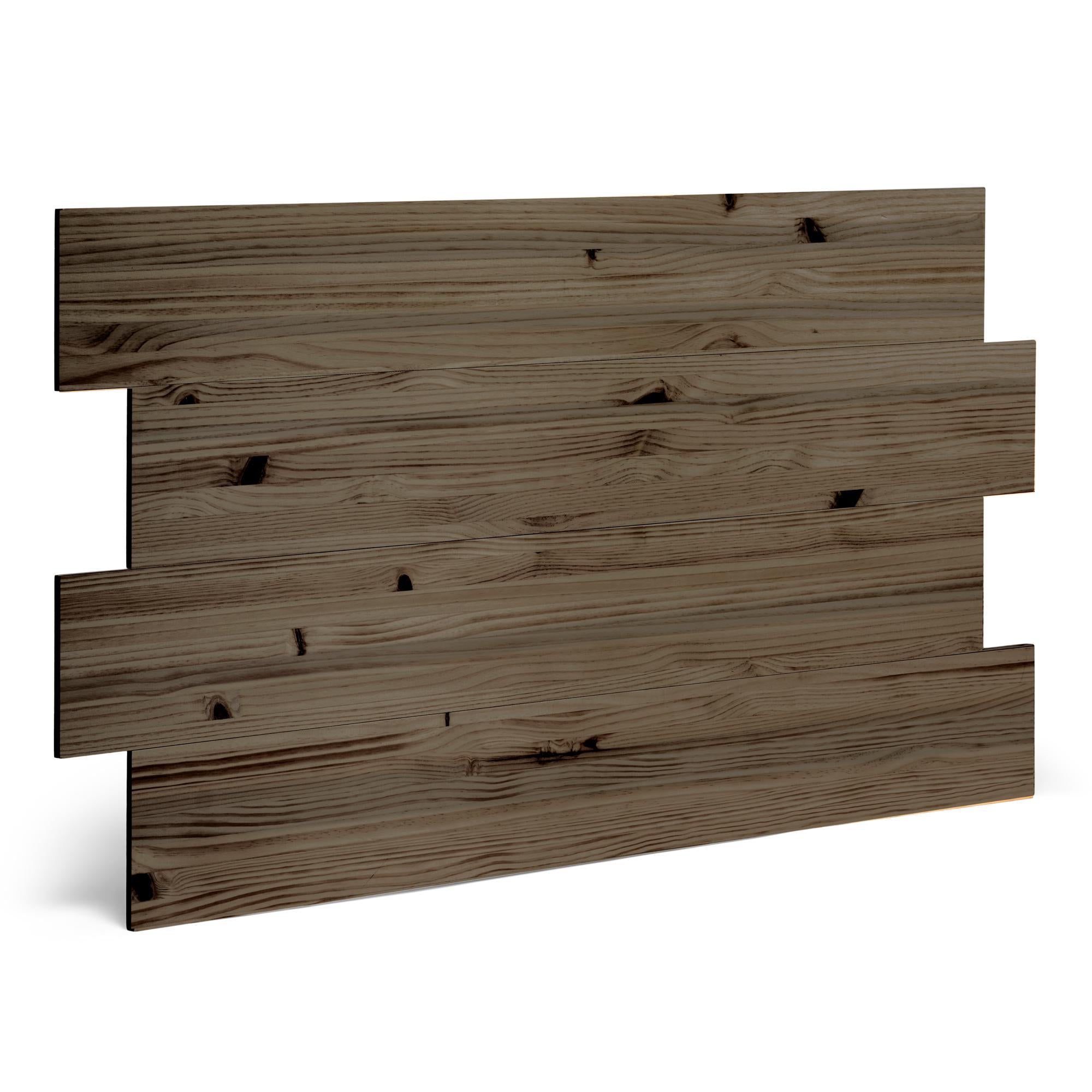 HIGASHI Cabecero de madera maciza. Acabado "R A W  G R A Y".