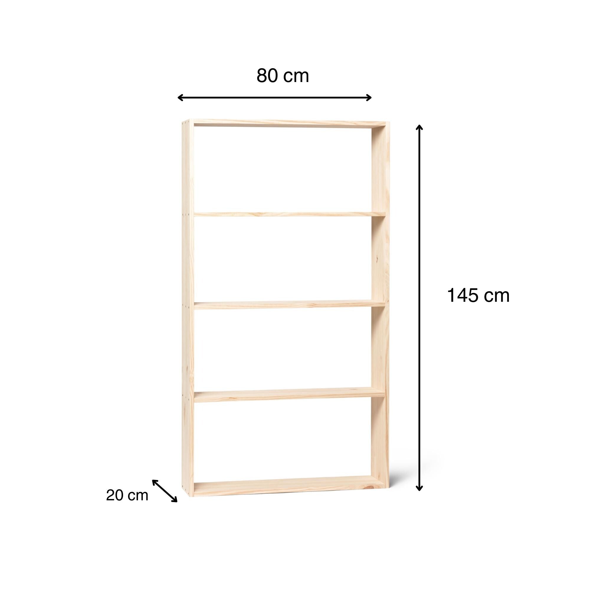 TSURUGI Estantería - Librería. Altura 145 cm. Acabado "N A T U R A L"