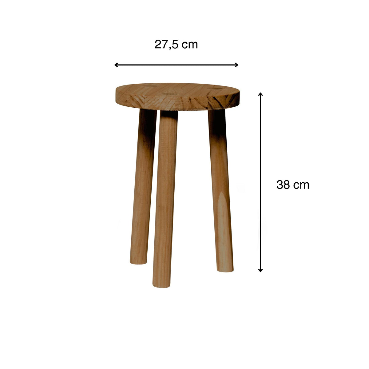 KARASAWA Stool - Solid wood bedside table. "DARK" finish.