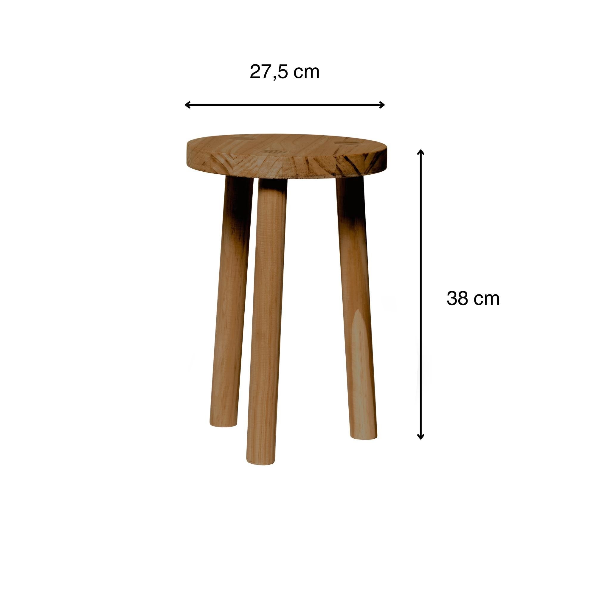 KARASAWA Taburete - Mesita de noche de madera maciza. Acabado "D A R K".
