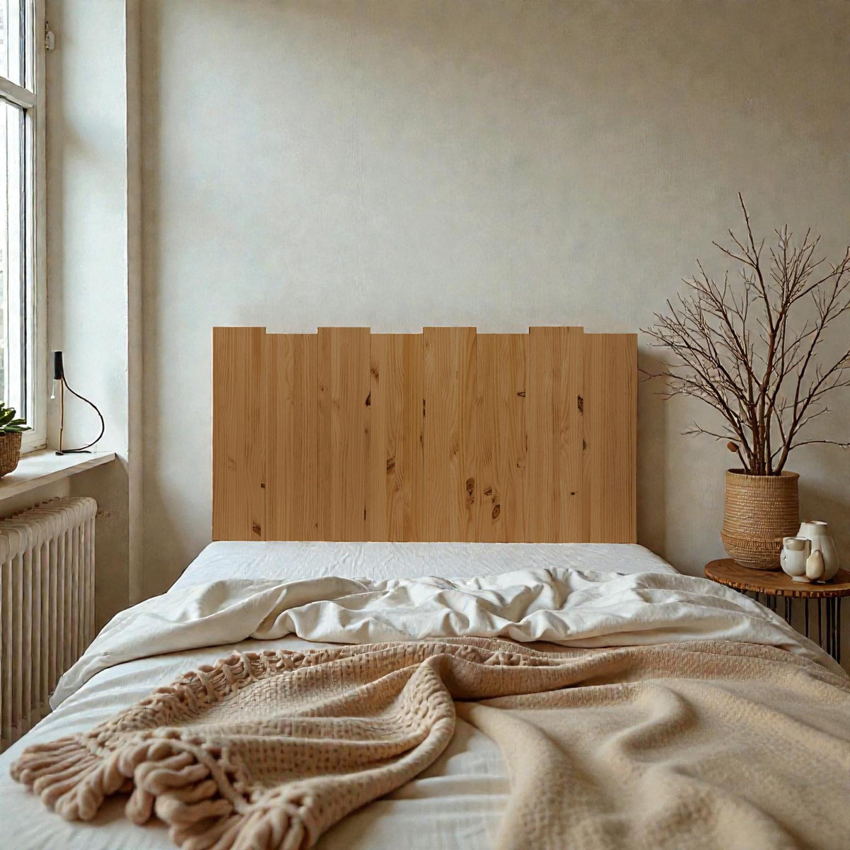 HAKU Cabecero de madera maciza. Acabado 