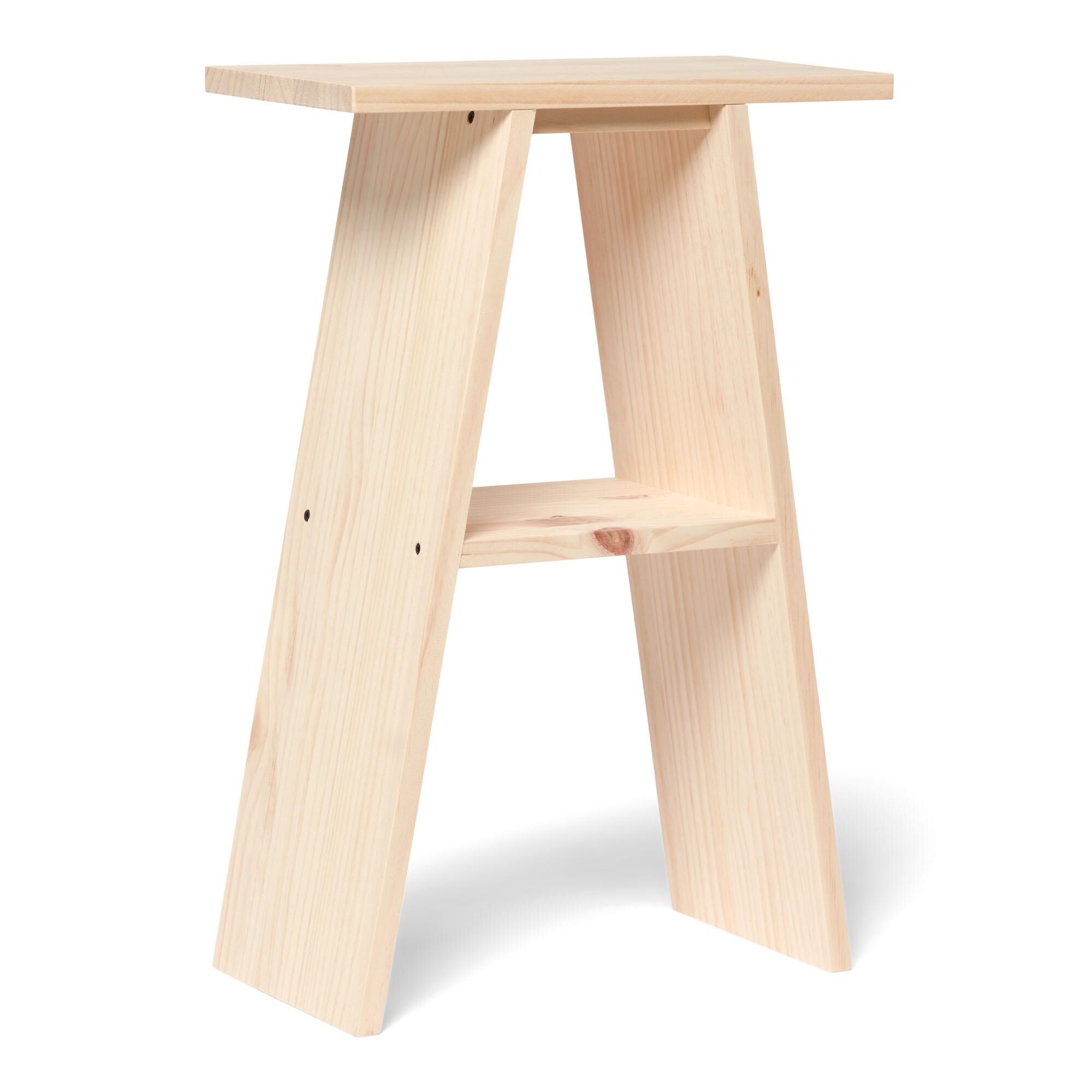 ENA Mesita de noche de madera maciza. Acabado "N A T U R A L".