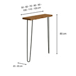 UTSUGI Consola - Recibidor de madera maciza con borde vivo. Acabado 