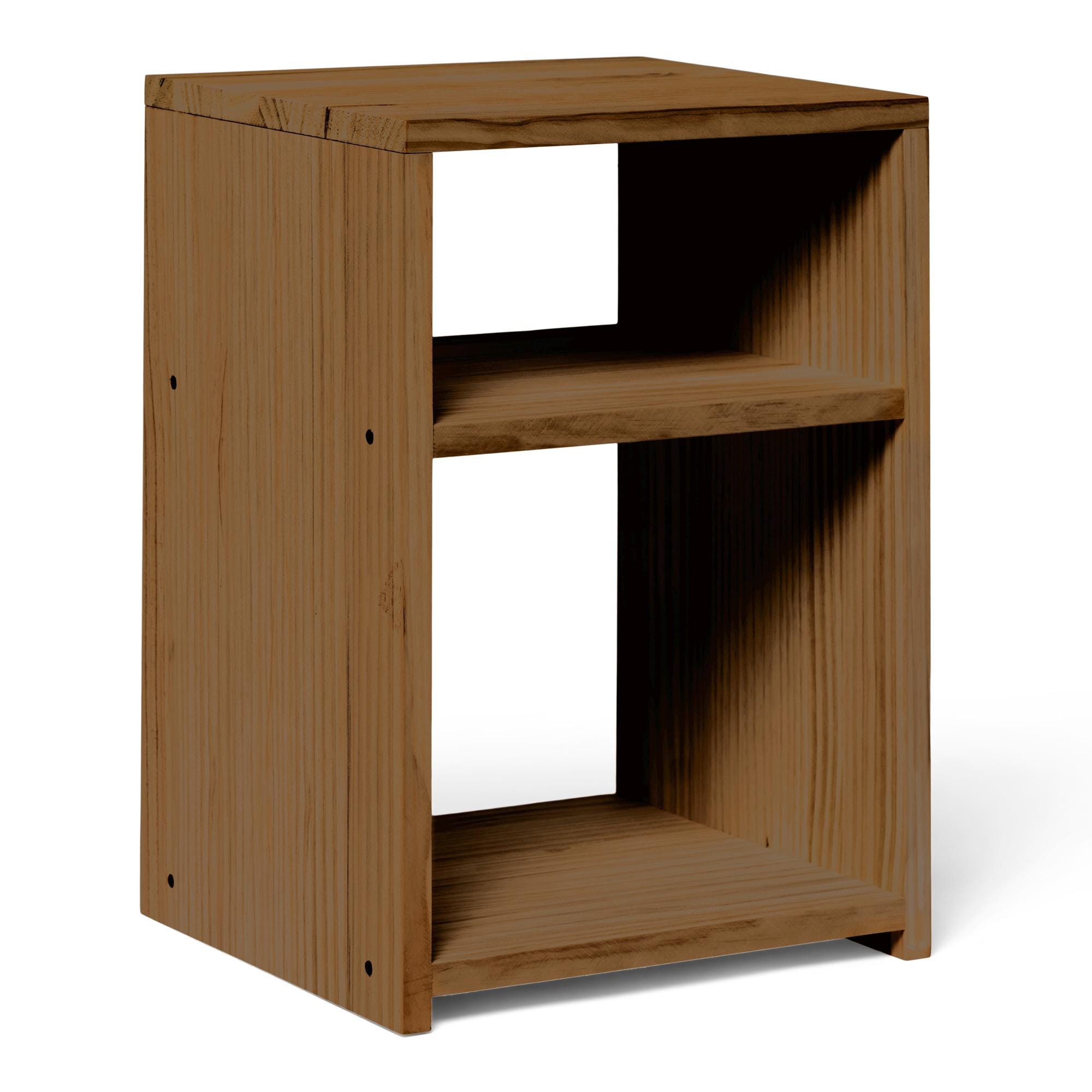 TEKARI Mesita de noche de madera maciza. Acabado "D A R K".