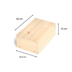 TONE Table de nuit flottante en bois massif avec cajón. Acabado 