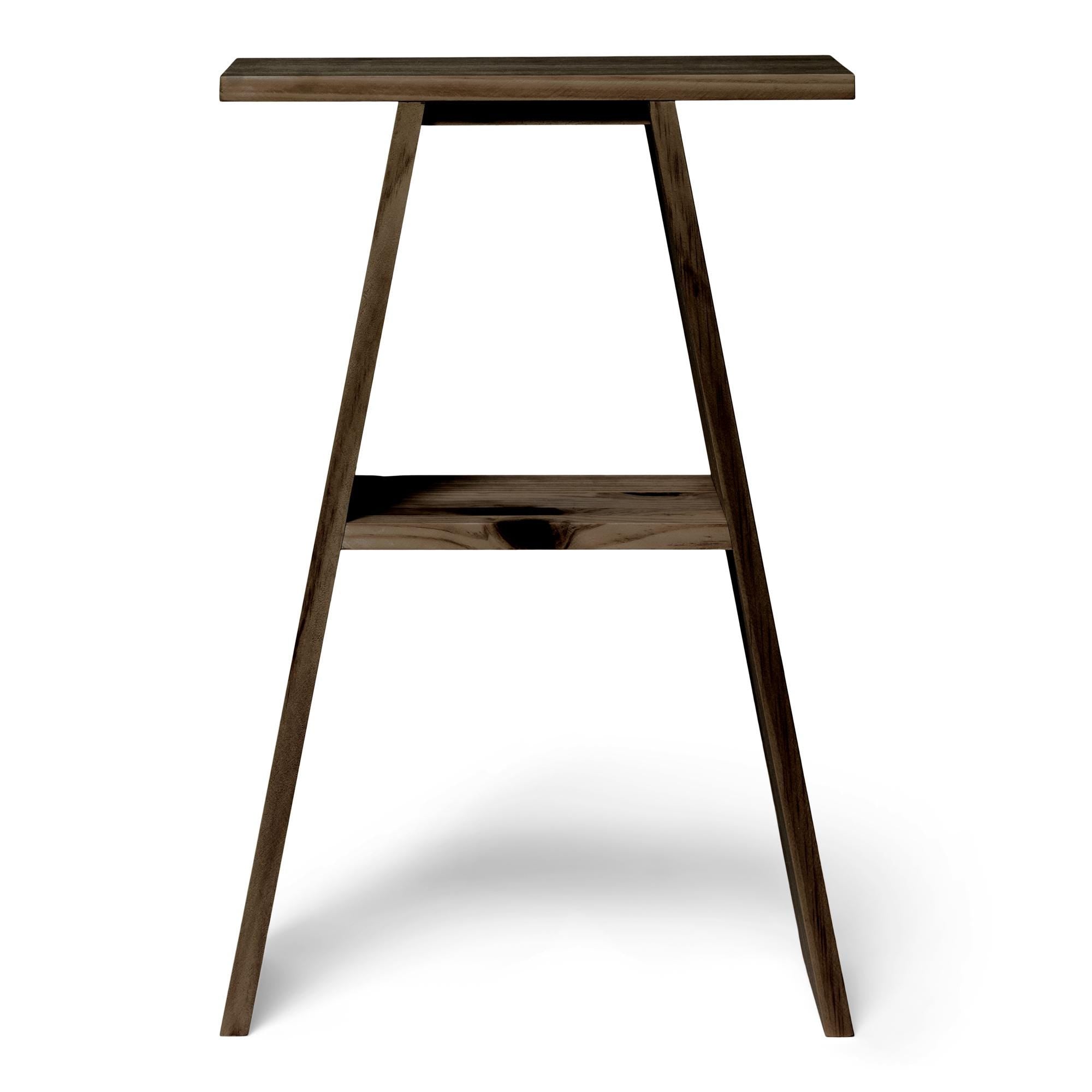 ENA Mesita de noche de madera maciza. Acabado "R A W  G R A Y".