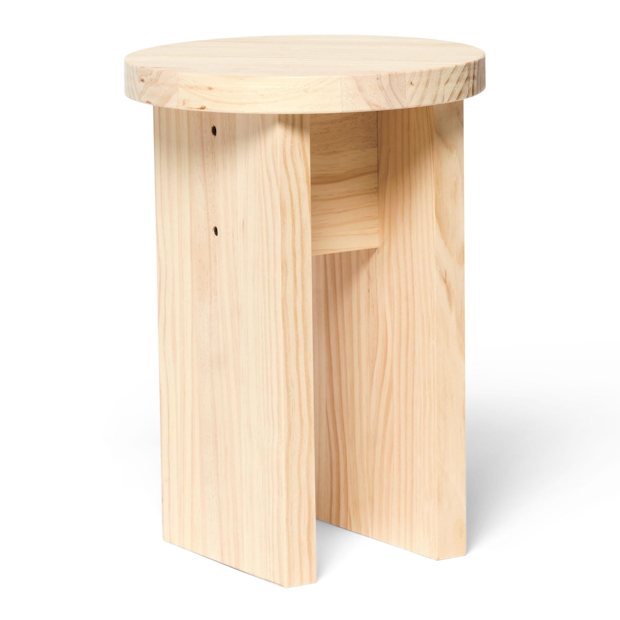 NORIKURA Taburete - Mesita de noche de madera maciza. Acabado "N A T U R A L".