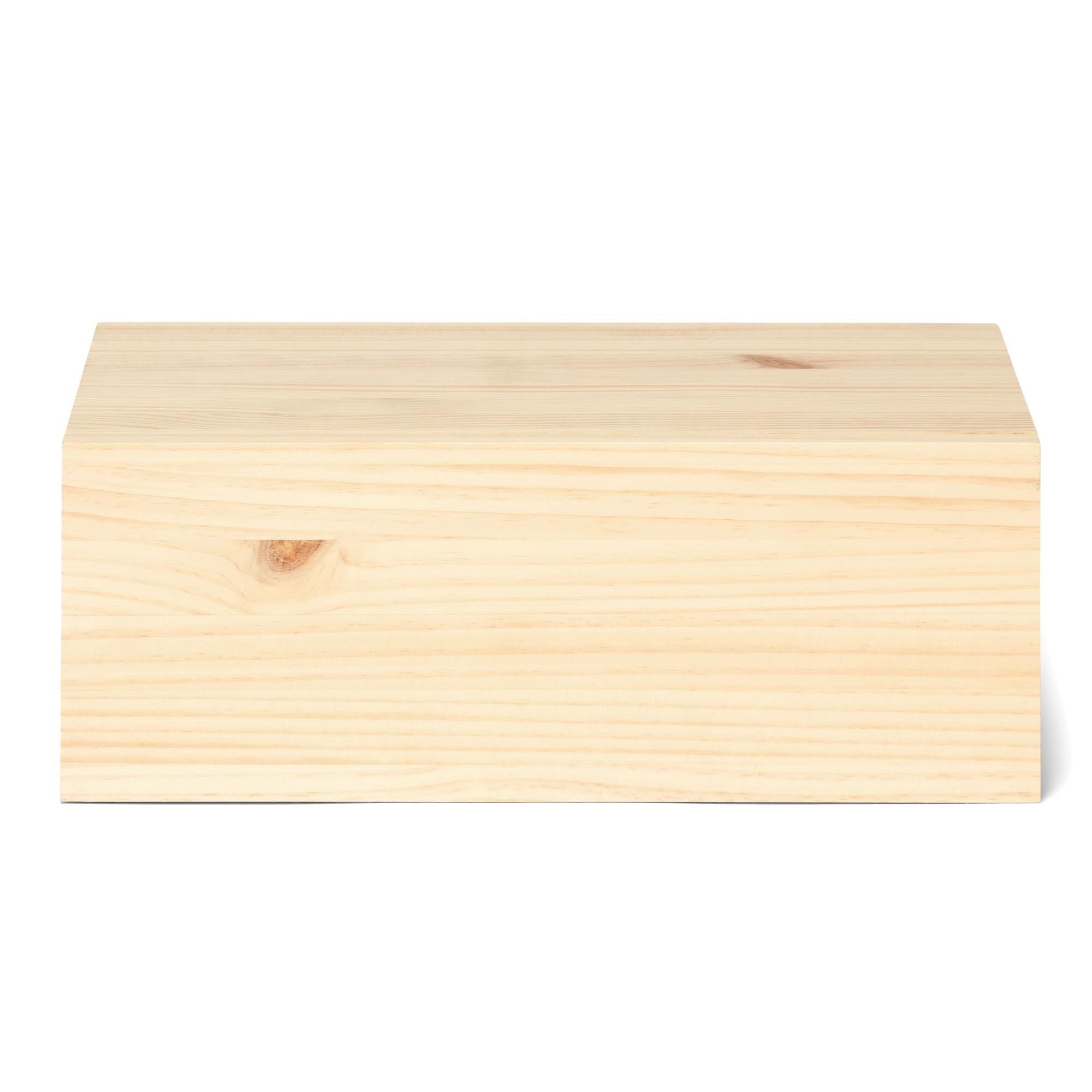 TONE Mesita de noche flotante de madera maciza con cajón. Acabado "N A T U R A L".