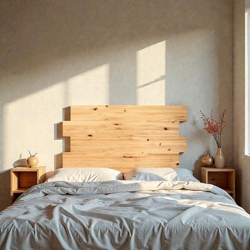 HIGASHI Cabecero de madera maciza. Acabado 