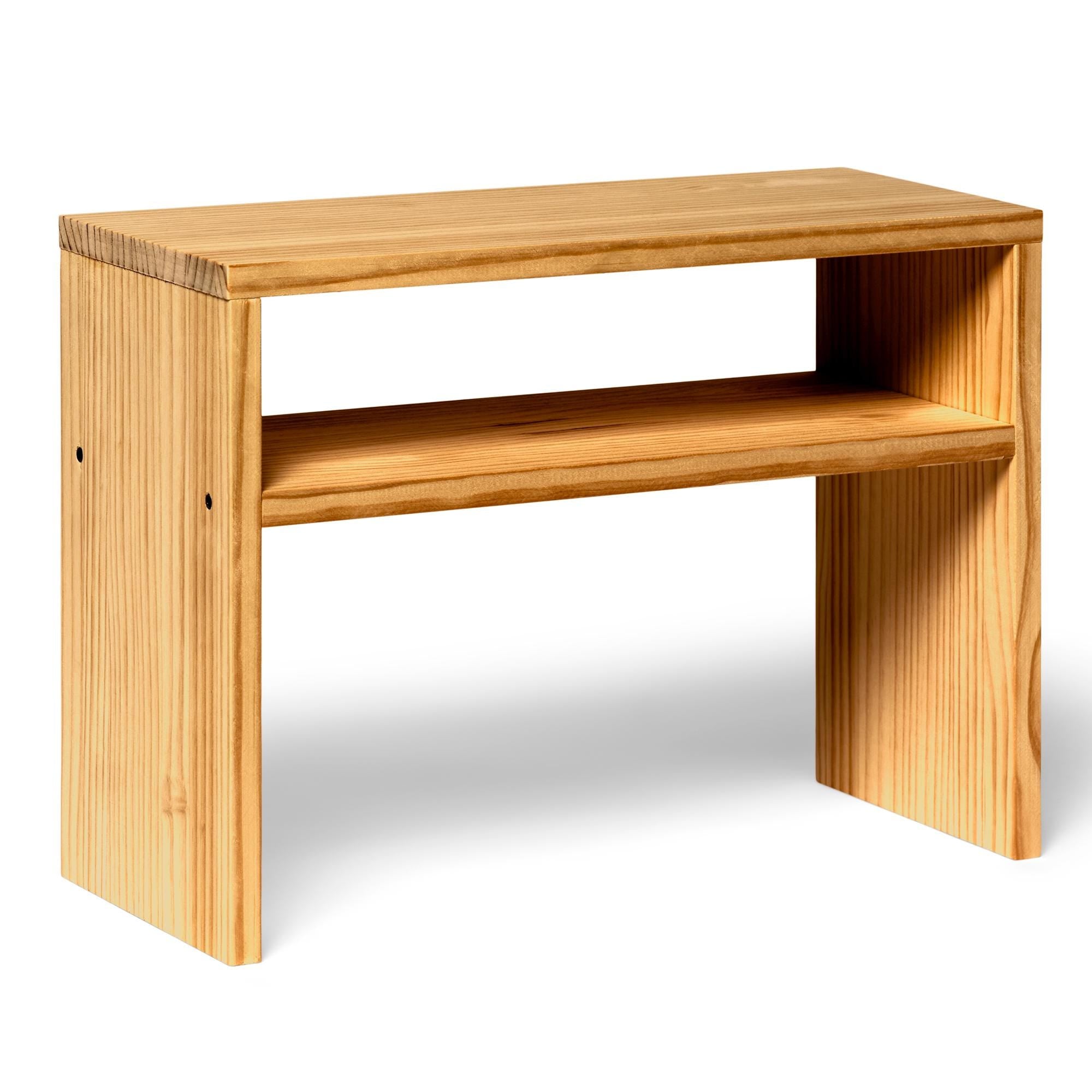 HOO Mesita de noche de madera maciza. Acabado "O A K".