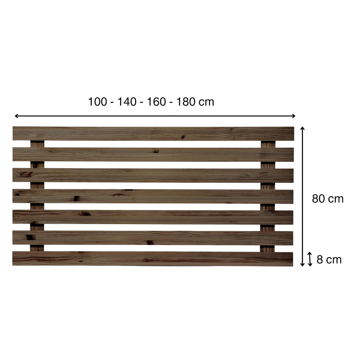 AINO Solid wood bed headboard. "R A W G R A Y" finish.