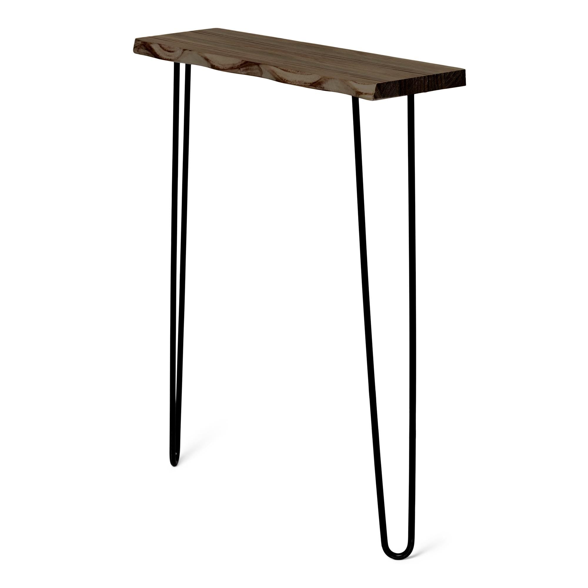 UTSUGI Consola - Recibidor de madera maciza con borde vivo. Acabado "R A W  G R A Y".