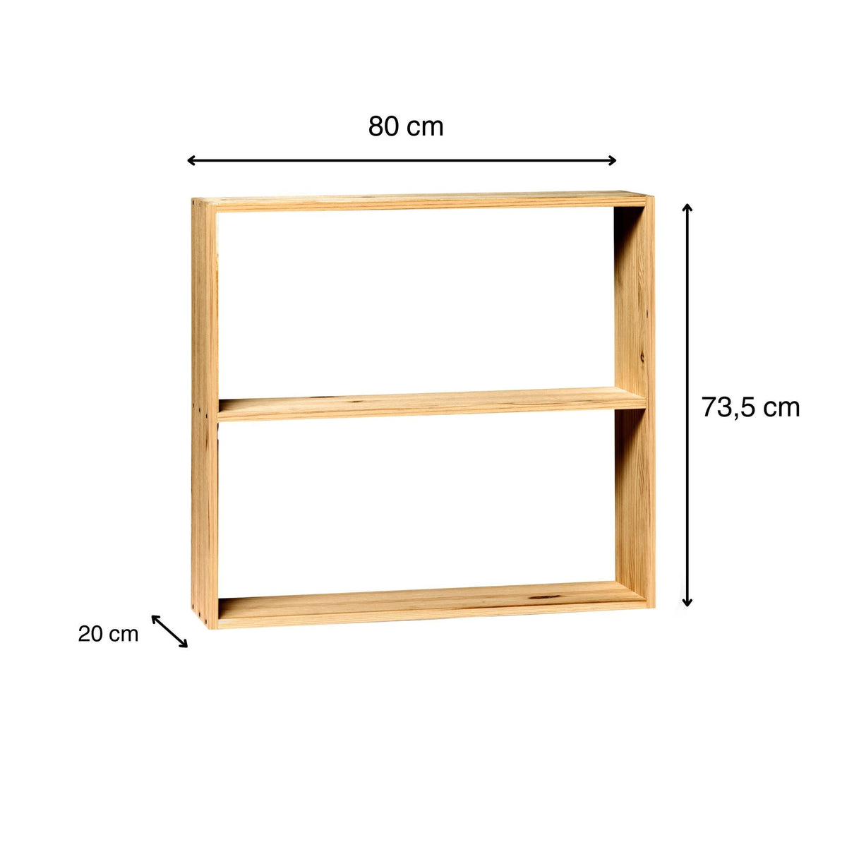 TSURUGI Bookshelf - Bookcase. Height 73.5 cm. "OAK" finish