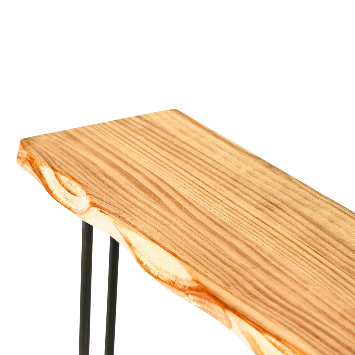 UTSUGI Console Table - Solid wood entryway table with live edge. "OAK" finish.