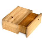 TONE Mesita de noche flotante de madera maciza con cajón. Acabado 