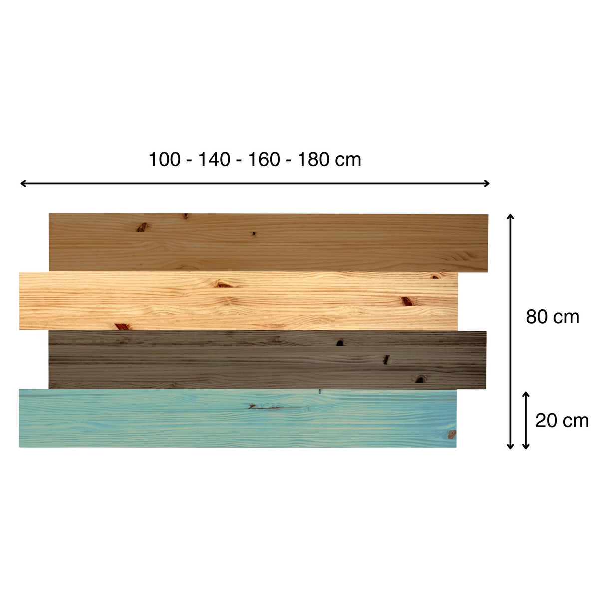 HIGASHI Solid wood headboard. Height: 80 cm. "COLORS" finish.