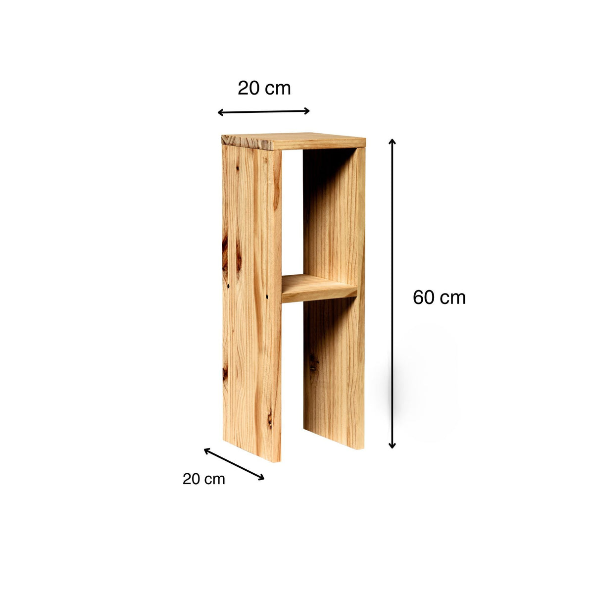 IWAKI Solid wood bedside table. "OAK" finish.